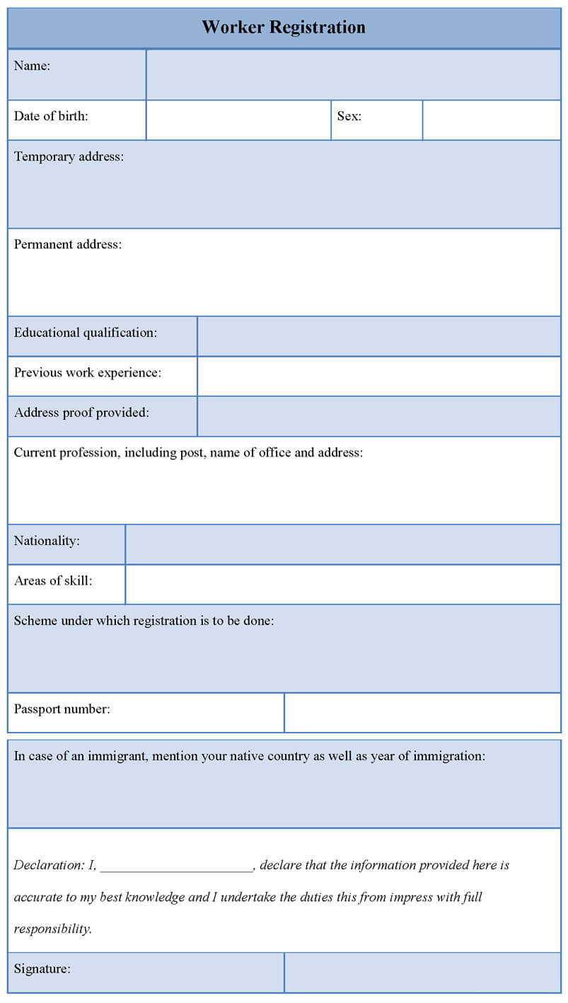 Sample Employee Registration Form – Matchboard.co Throughout Dd Form 2501 Courier Authorization Card Template