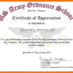Sample Of Certificate – Tomope.zaribanks.co Regarding Army Certificate Of Appreciation Template