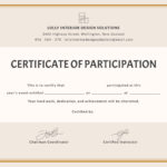 Samples Of Certificates Of Participation – Barati.ald2014 With Certificate Of Participation Template Doc