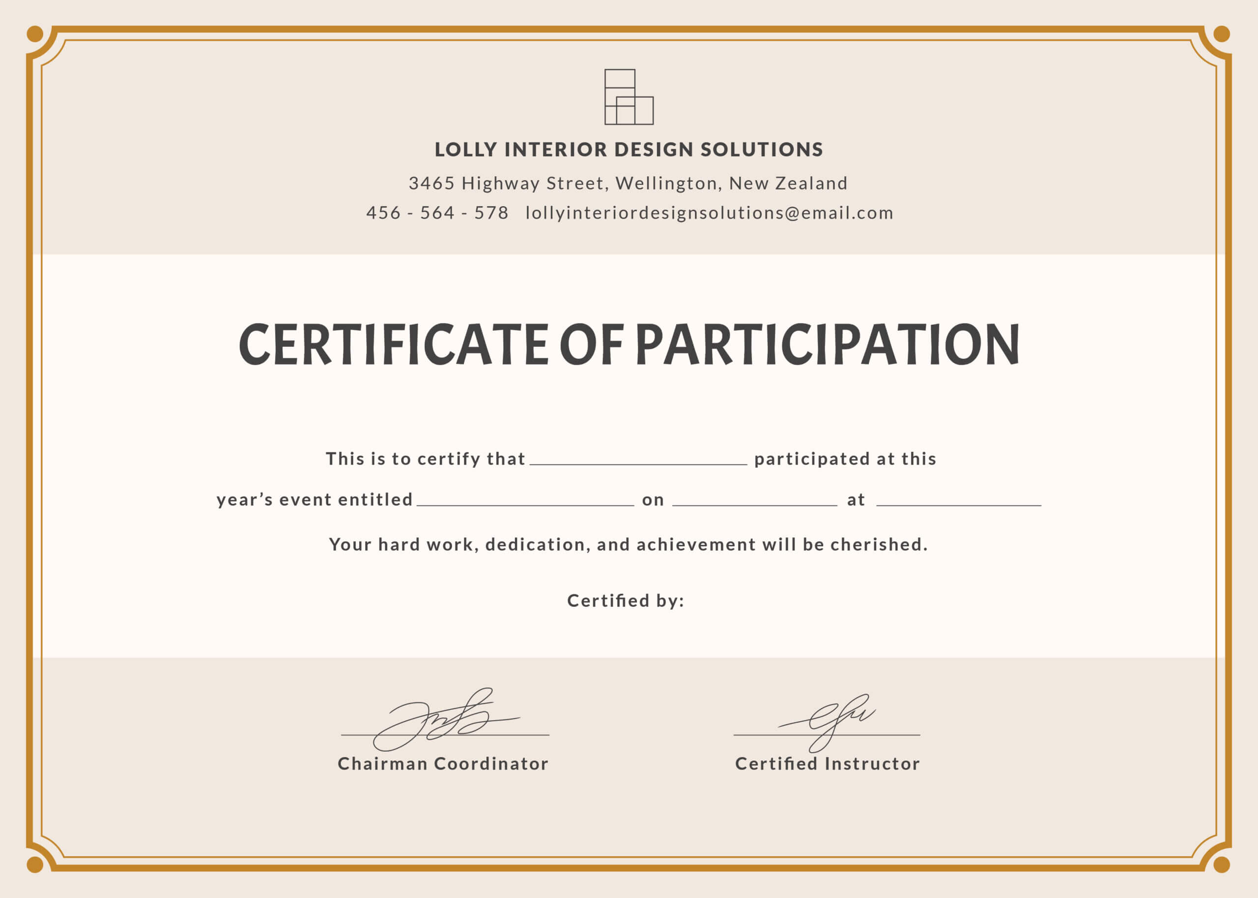 Samples Of Certificates Of Participation - Barati.ald2014 With Certificate Of Participation Template Doc