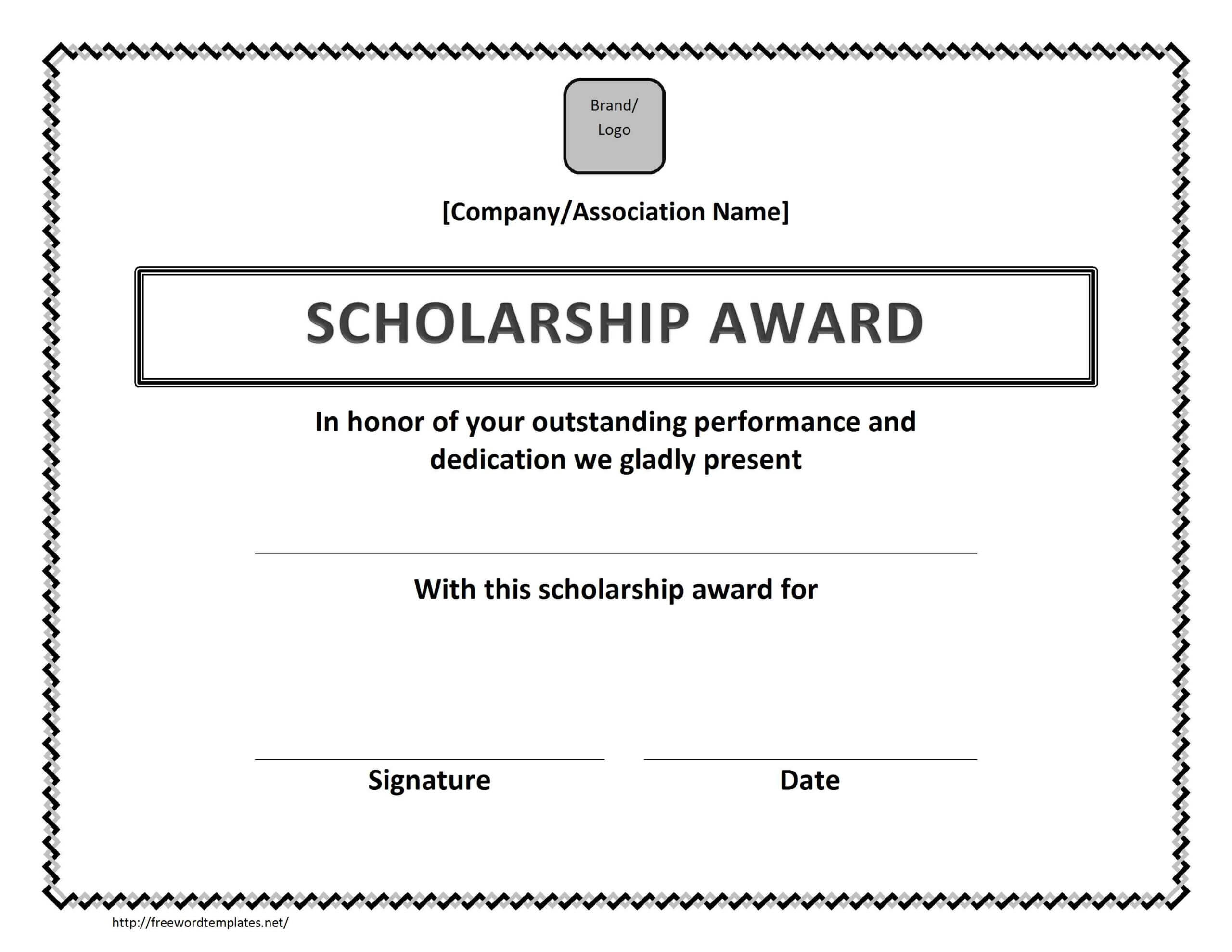 Scholarship Award Certificate Template Throughout Birth Certificate Template For Microsoft Word