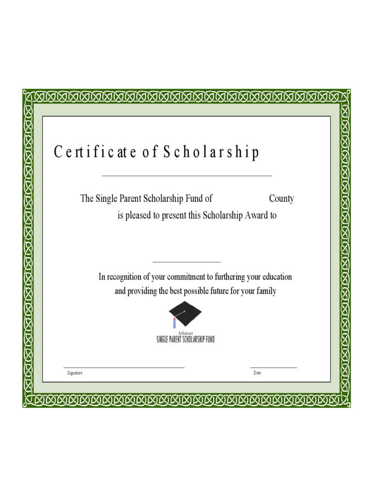 Scholarship Certificate – 3 Free Templates In Pdf, Word Regarding Scholarship Certificate Template Word