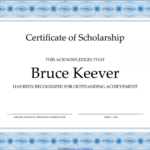 Scholarship Certificate Template Word And Eps Format With Scholarship Certificate Template