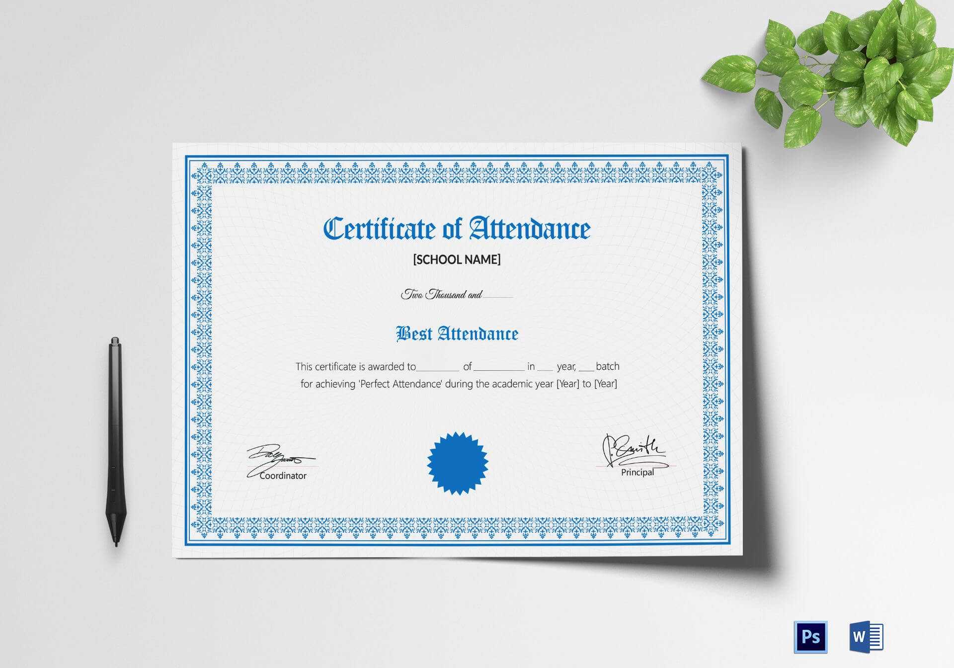 School Attendance Certificate Template Within Mock Certificate Template