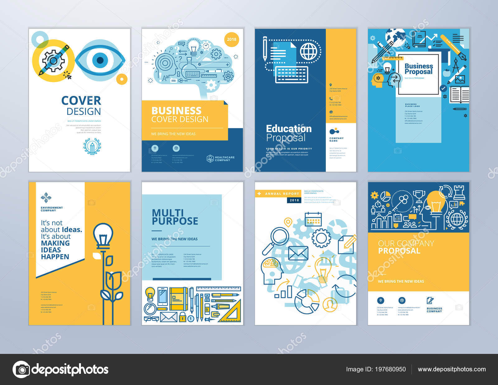 School Brochure Designs | Set Brochure Design Templates Throughout School Brochure Design Templates