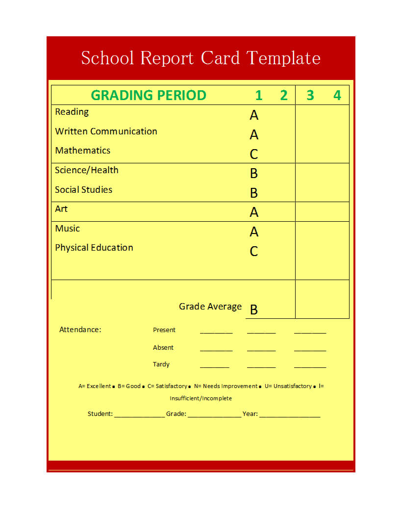 School Report Template Regarding High School Student Report Card Template