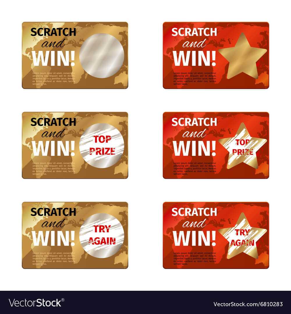 Scratch Card Design Template With Scratch Off Card Templates