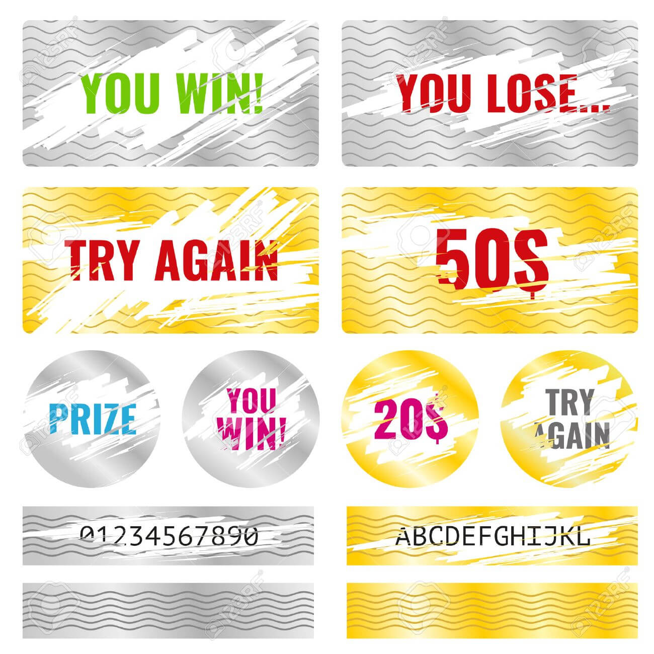 Scratch Card Game, Scratch And Win Lottery Vector Elements. Lottery.. With Regard To Chance Card Template