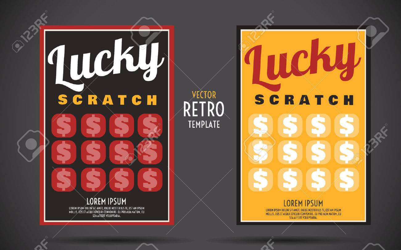 Scratch Off Lottery Card Creative Modern Ticket. Vector Color.. Intended For Scratch Off Card Templates