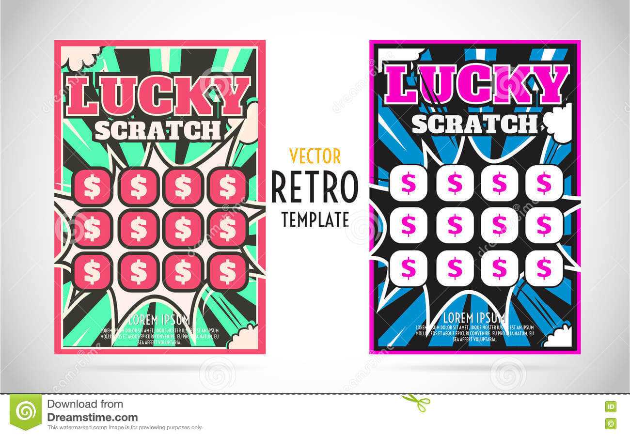 Scratch Off Lottery Ticket Vector Design Template Stock Intended For Scratch Off Card Templates