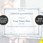 Scroll Certificate Of Achievement Template Digital Download Pertaining To Scroll Certificate Templates