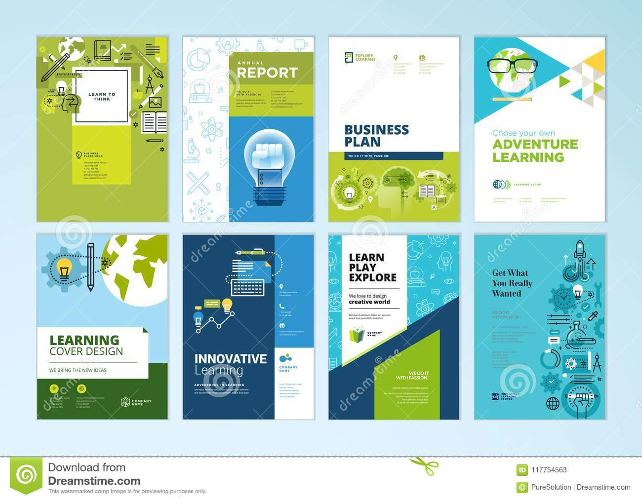 Set Of Brochure Design Templates On The Subject Of Education Within School Brochure Design Templates