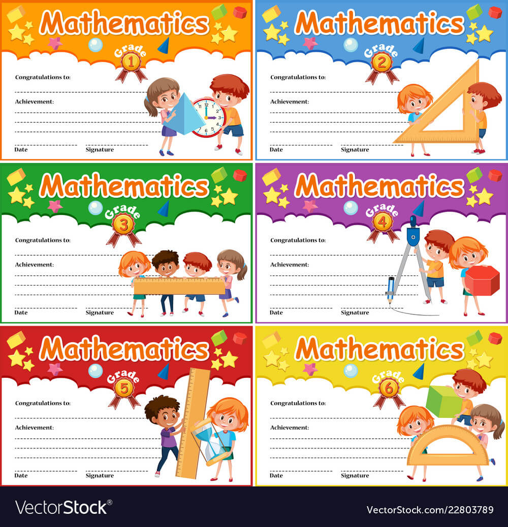 Set Of Mathematics Certificate Within Math Certificate Template