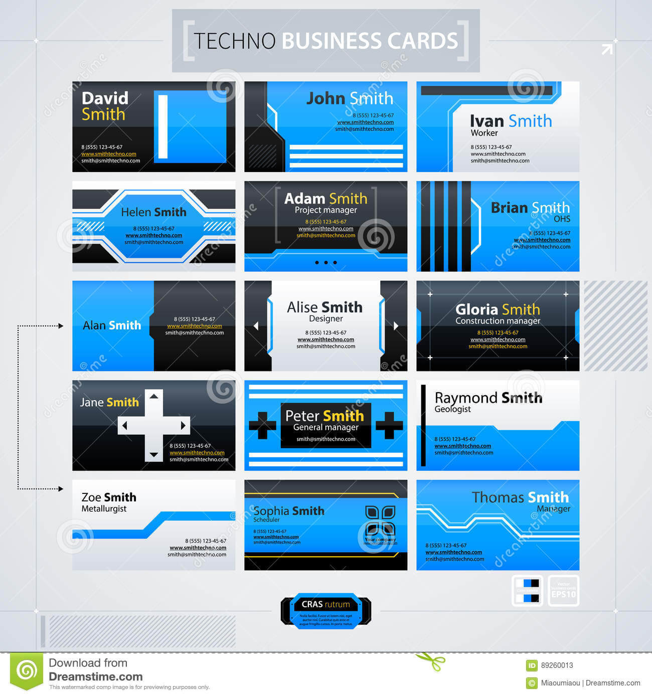 Set Of Modern Business Cards Templates Stock Vector Throughout Advertising Cards Templates