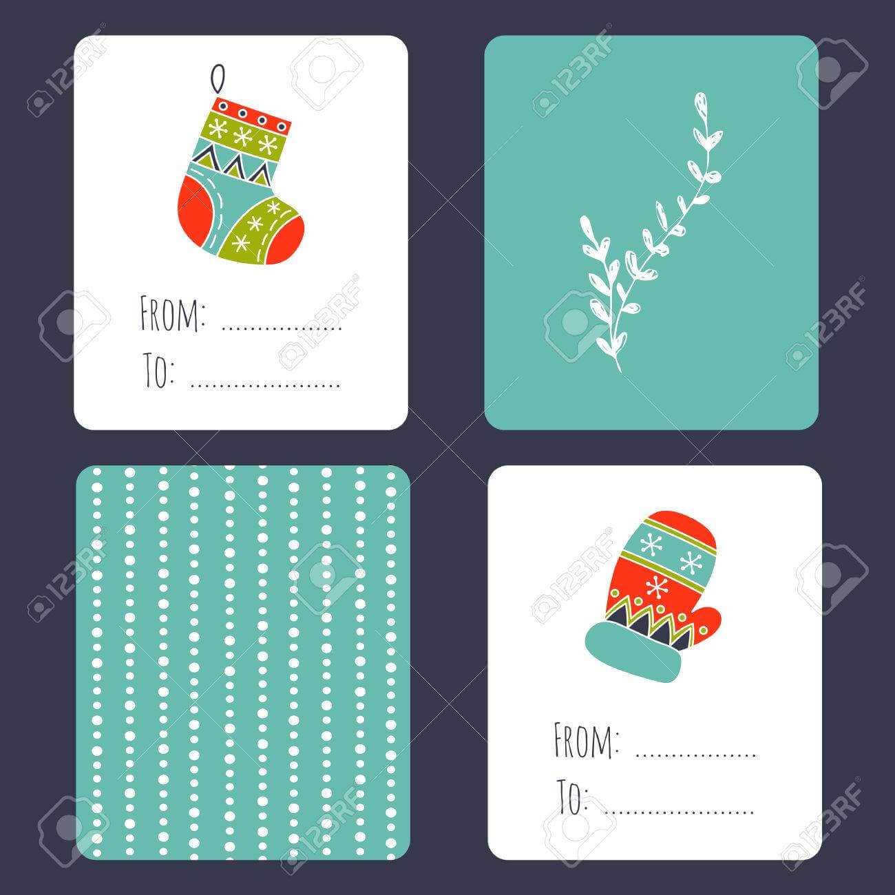 Set Of Winter Small Card Templates. Collection For Christmas.. With Small Greeting Card Template