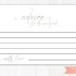 Silver Wedding Advice Cards, Well Wishes Cards, Leave A Note Intended For Marriage Advice Cards Templates