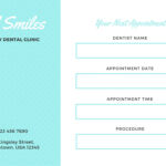 Simple Aqua And White Dentist Appointment Card – Templates With Dentist Appointment Card Template
