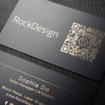 Simple Black Metal Business Cards – Sophia Do Within Qr Code Business Card Template
