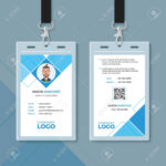 Simple Blue Geometric Id Card Design Template Within Photographer Id Card Template
