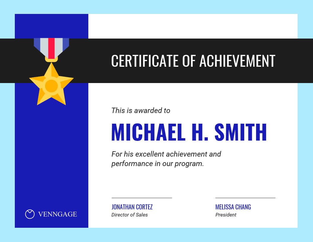 Simple Certificate Of Achievement Template With Sales Certificate Template