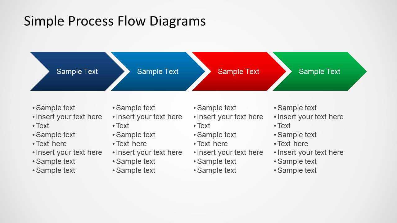 Simple Chevron Process Flow Diagram For Powerpoint For Powerpoint Chevron Template