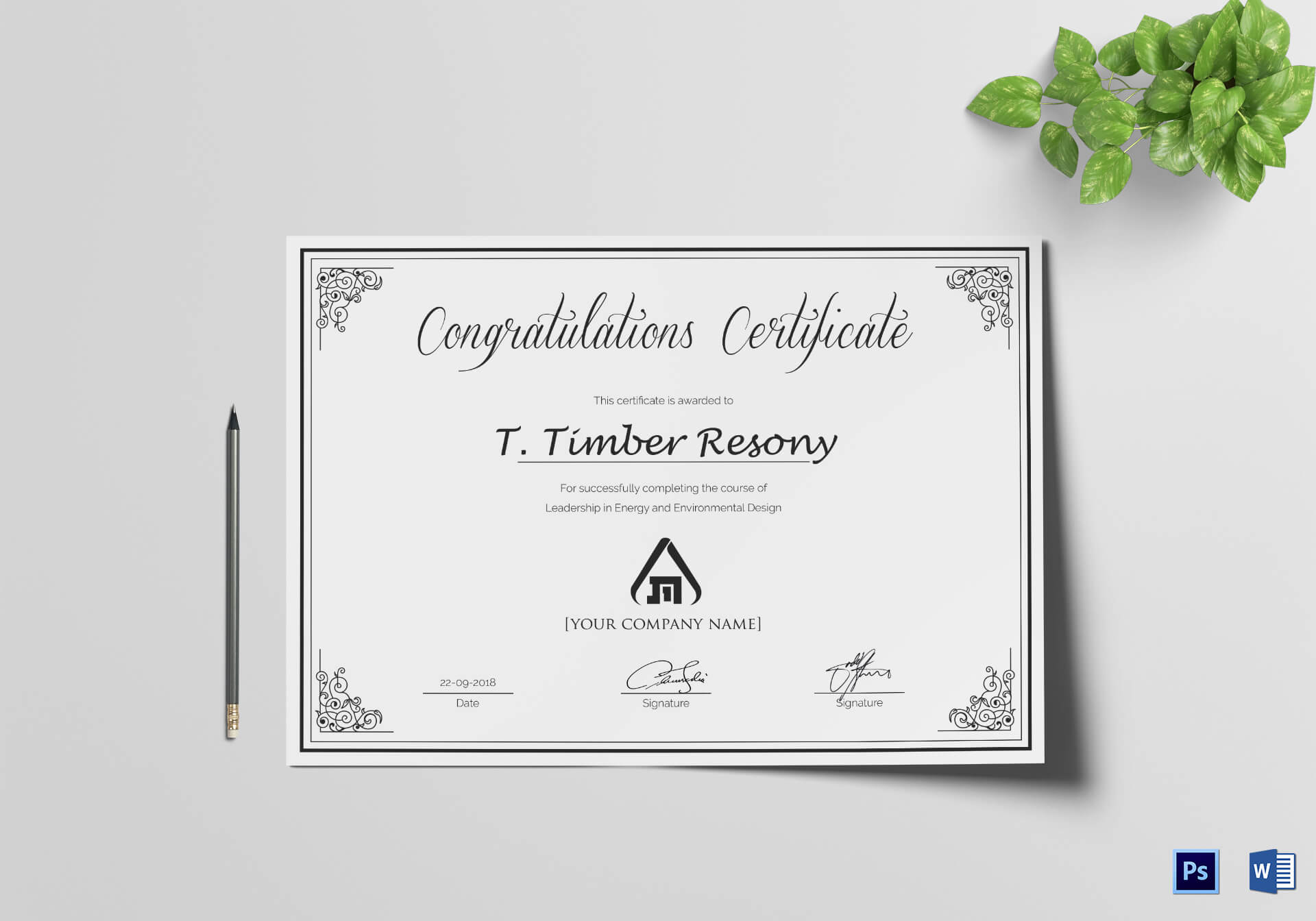 Simple Congratulation Certificate Template Pertaining To Congratulations Certificate Word Template