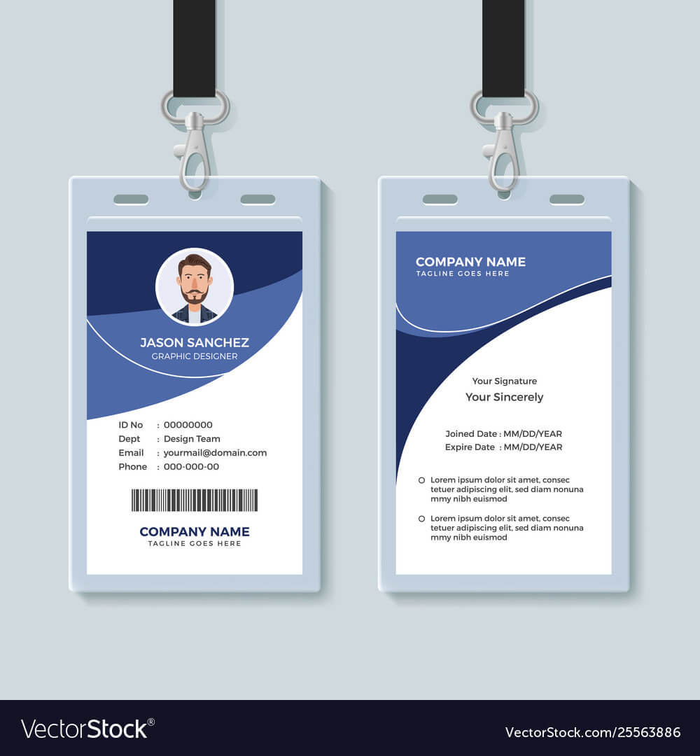 Simple Corporate Id Card Design Template Throughout Company Id Card Design Template