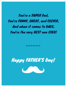 Simple Father's Day Card Template within Fathers Day Card Template