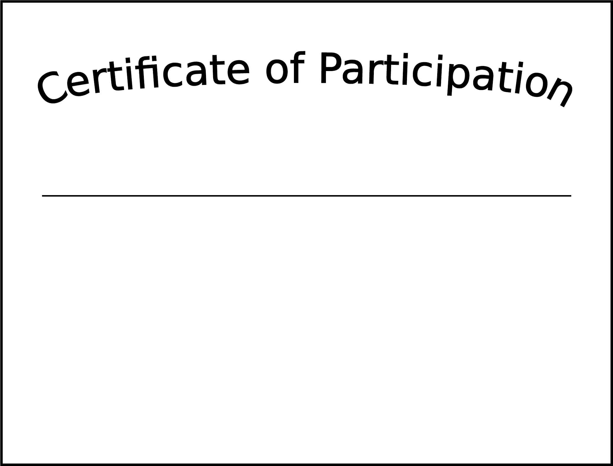 Simple Participation Certificate Template Free Download With Regard To Participation Certificate Templates Free Download