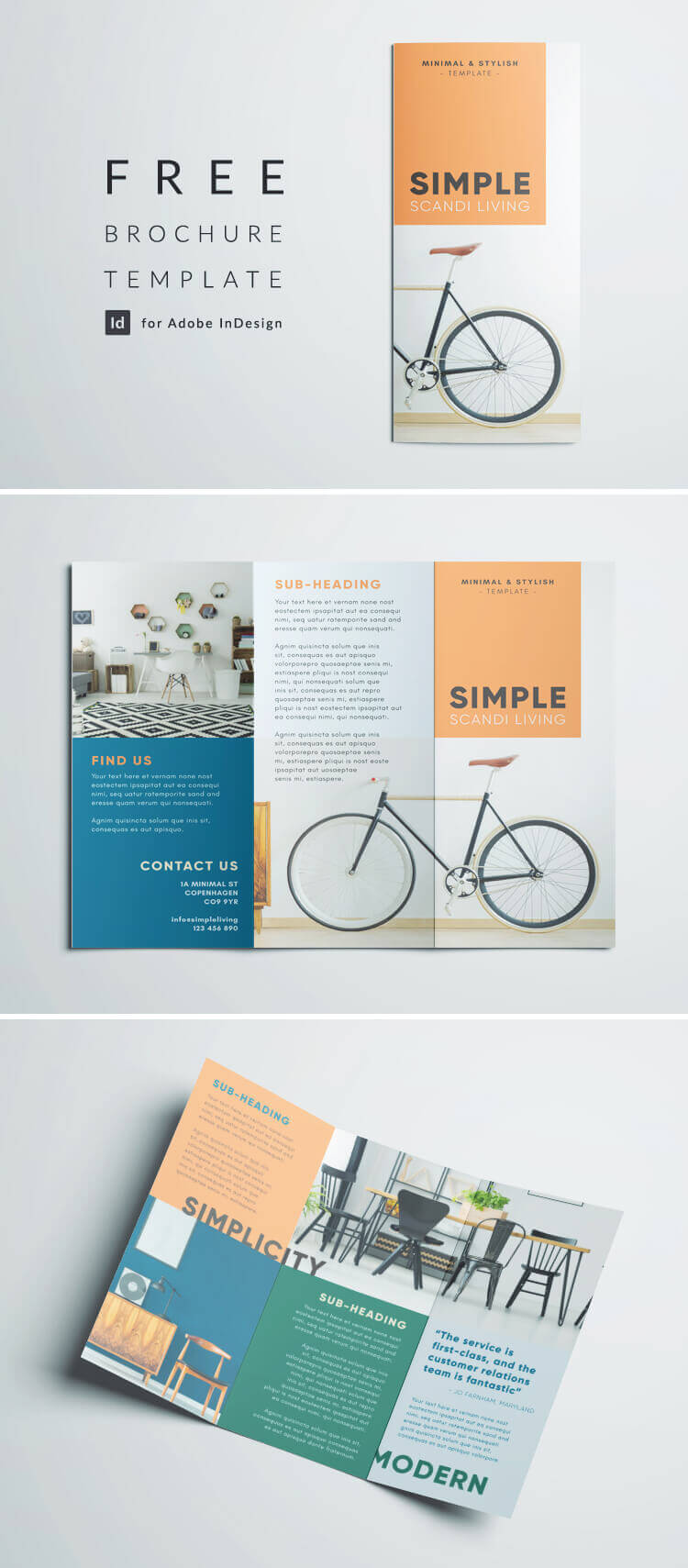 Simple Tri Fold Brochure | Free Indesign Template With Regard To One Page Brochure Template