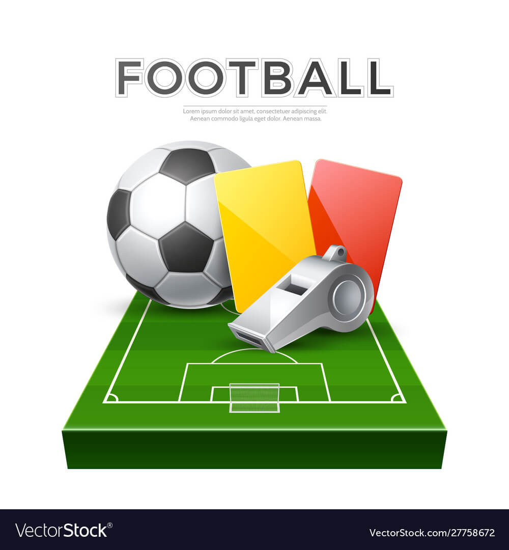Soccer Football Poster 3D Whistle Ball Card Throughout Soccer Referee Game Card Template