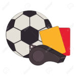 Soccer Football Sport Game Ball And Referee Cards With Whistle.. Throughout Football Referee Game Card Template
