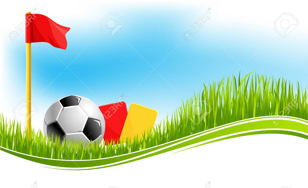 Soccer Or Football Game Background Design Template For Fan Club.. Pertaining To Football Referee Game Card Template