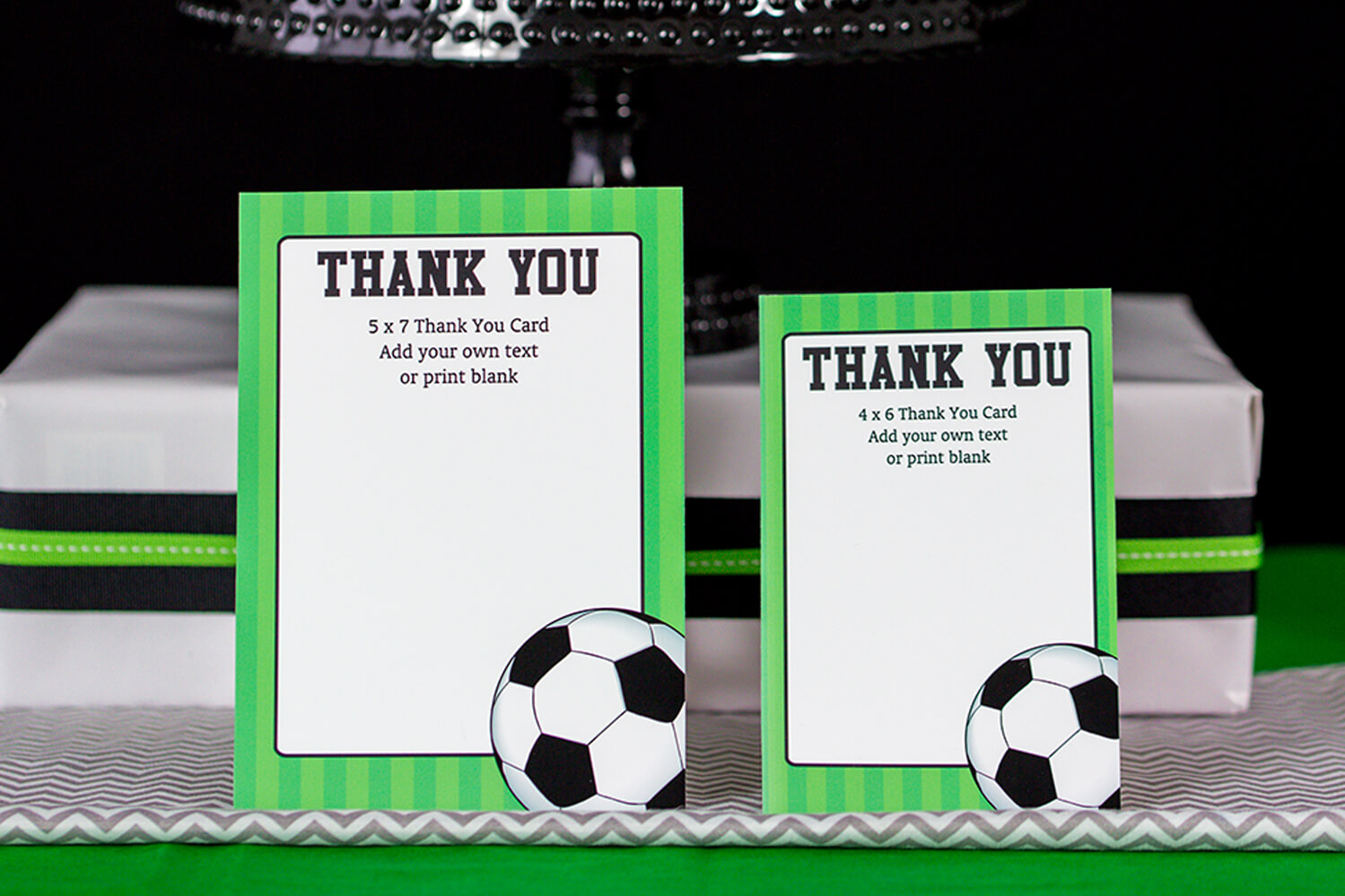 Soccer Party Decorations And Invitation Set With Regard To Soccer Thank You Card Template