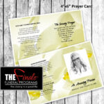 Soft Yellow Glowing Orchids Prayer Card  (Matching With Prayer Card Template For Word