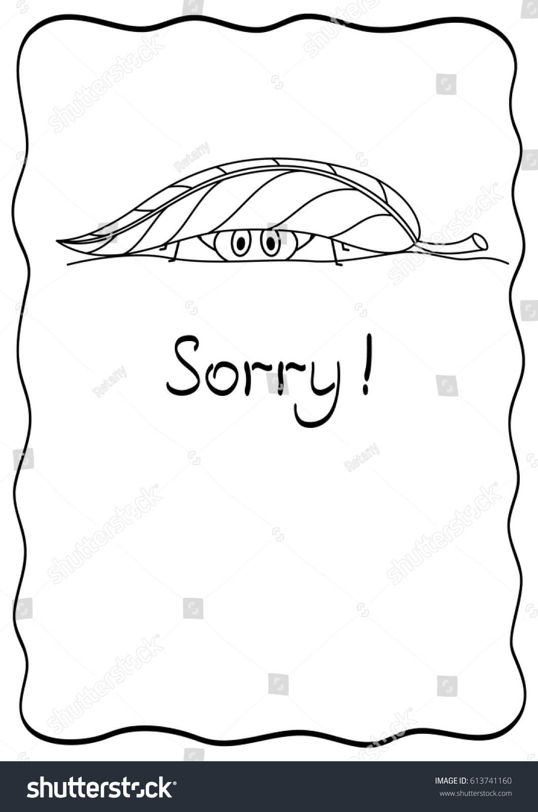 Sorry Comic Postcard Spider Design Template Stock Vector Within Sorry Card Template