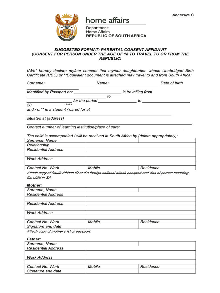 South Africa Format – Fill Online, Printable, Fillable Intended For South African Birth Certificate Template