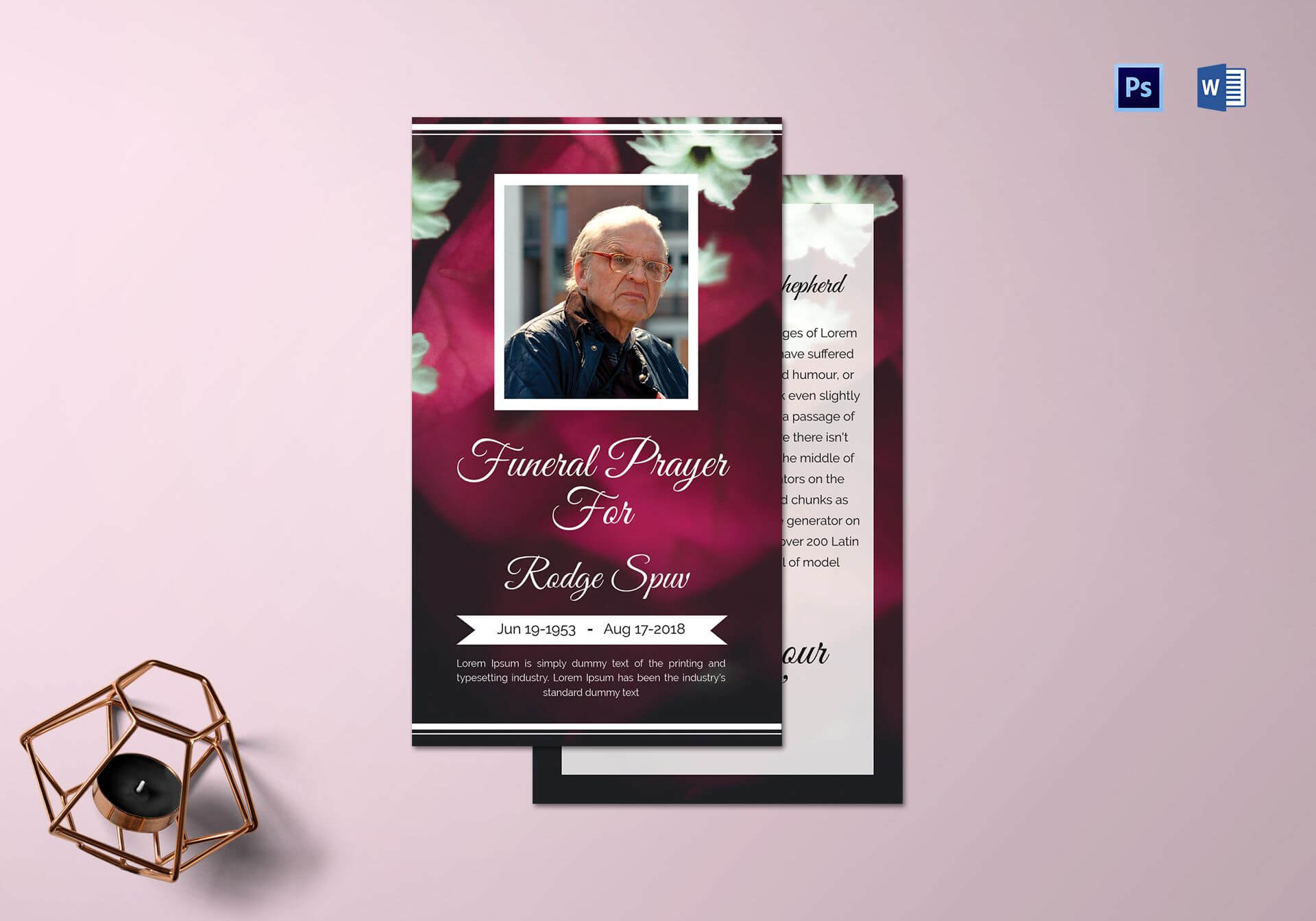 Special Funeral Prayer Card Template With Prayer Card Template For Word