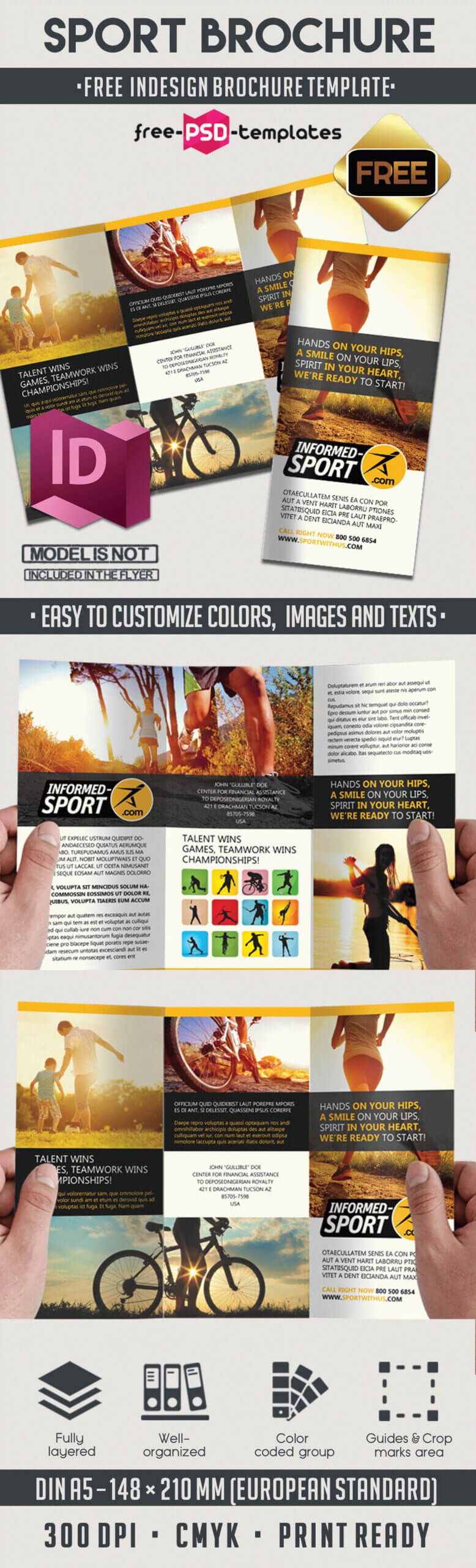 Sport – Free Indd Tri Fold Brochure Template | Free Psd Intended For Tri Fold Brochure Template Indesign Free Download