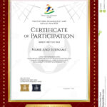 Sport Theme Certificate Of Participation Template Stock In Free Templates For Certificates Of Participation