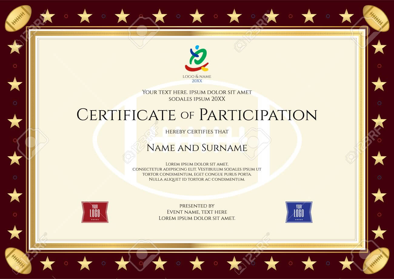 Sport Theme Certification Of Participation Template For Sport.. Regarding Templates For Certificates Of Participation