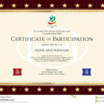 Sport Theme Certification Of Participation Template Stock In Free Templates For Certificates Of Participation