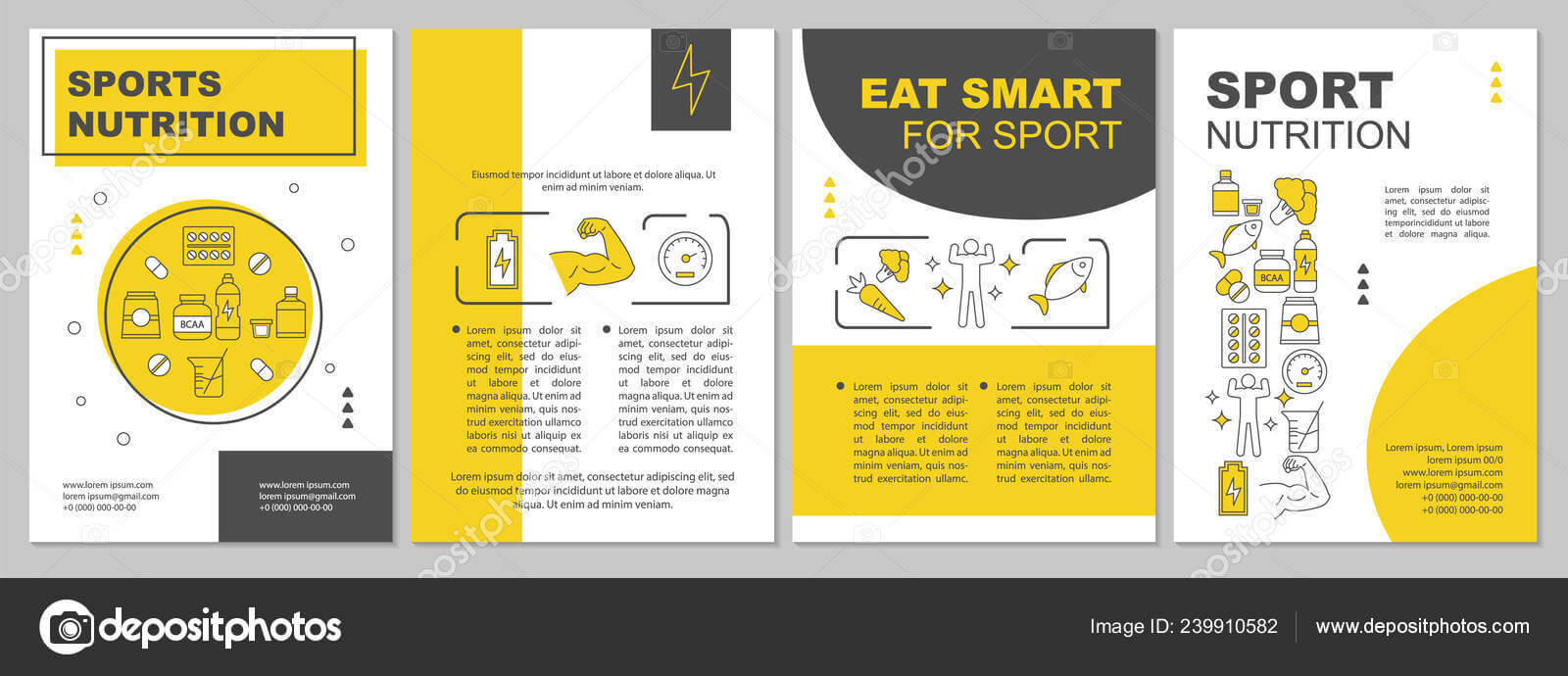 Sports Nutrition Brochure Template — Stock Vector © Bsd For Nutrition Brochure Template