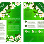 Spring Flowers Welcome Brochure Template Design throughout Welcome Brochure Template