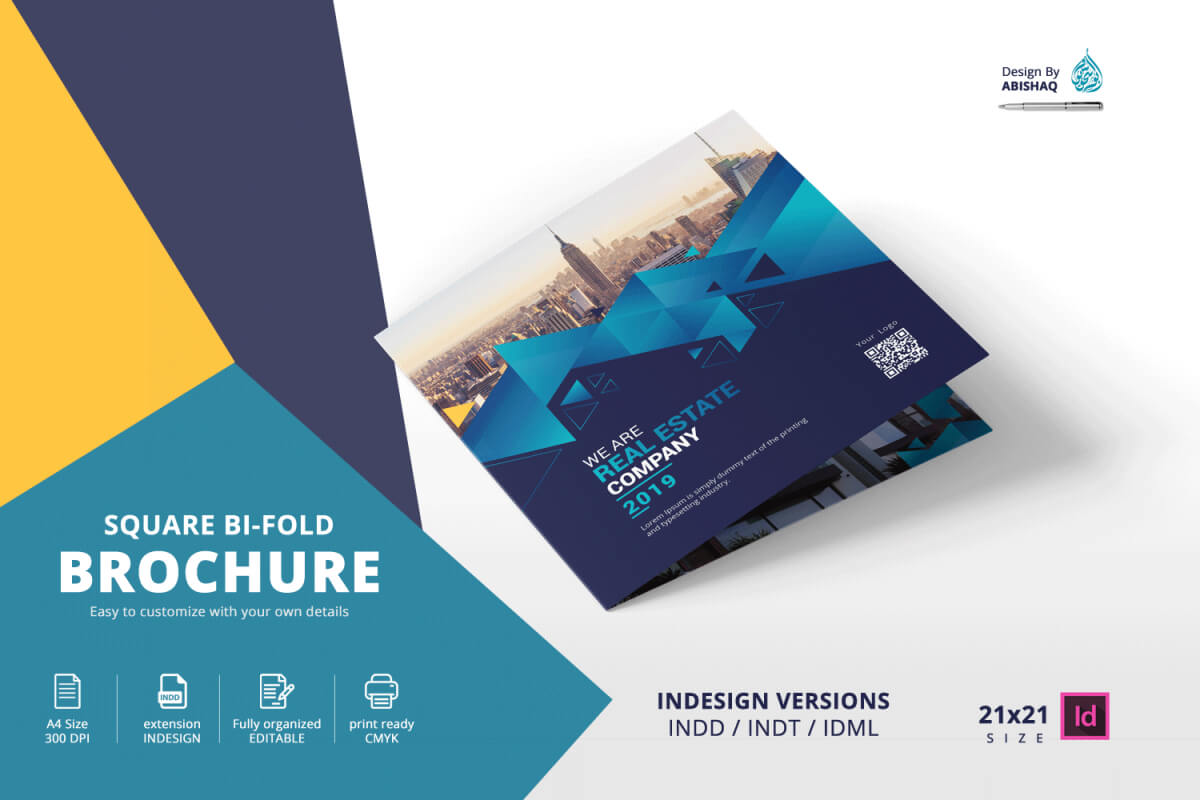 Square Brochure Bifold 21X21 Indesign Template In Indesign Templates Free Download Brochure
