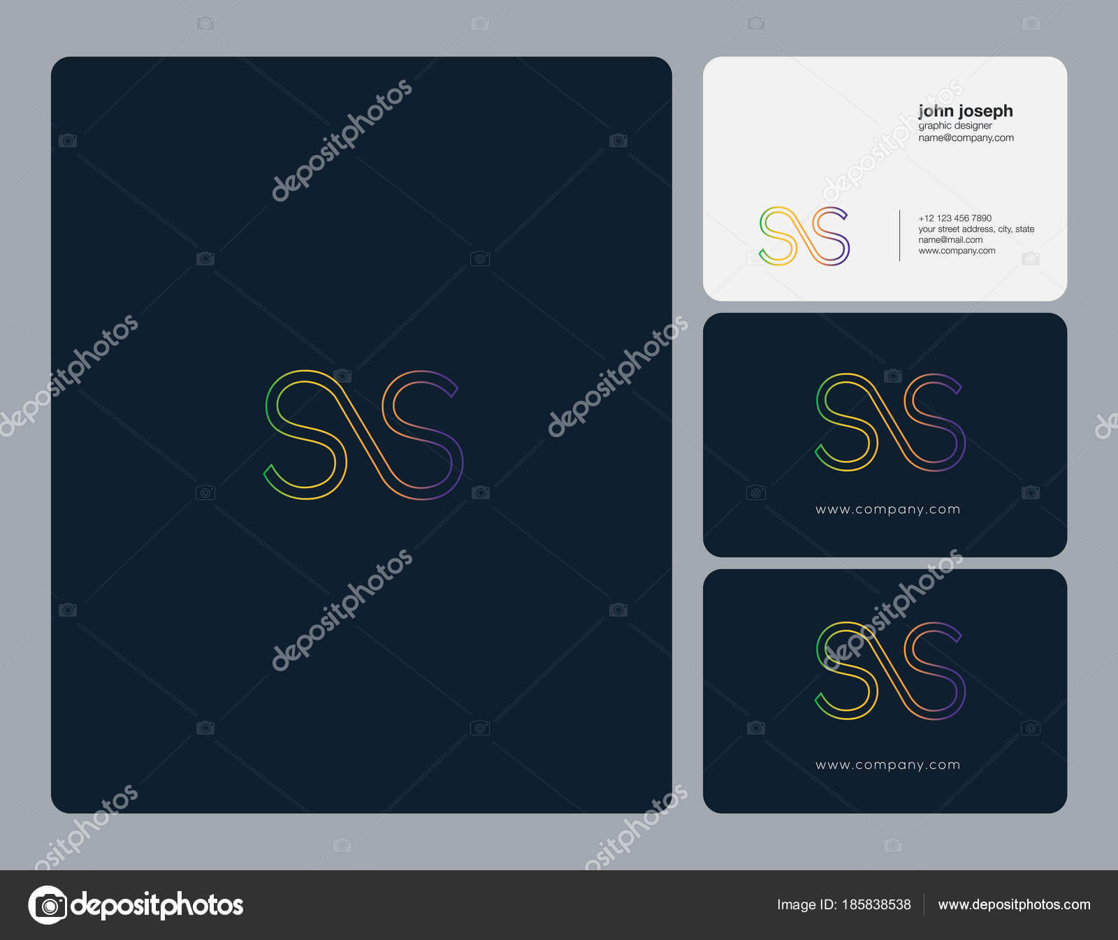 Ss Card Template | Joint Letters Logo Business Card Template Throughout Ss Card Template