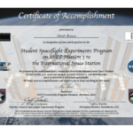 Ssep Mission 3 To Iss Student Certificates Of Accomplishment Intended For Conference Participation Certificate Template