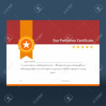 Star Performer Certificate With Red Top Half And Golden Ribbon.. For Star Performer Certificate Templates