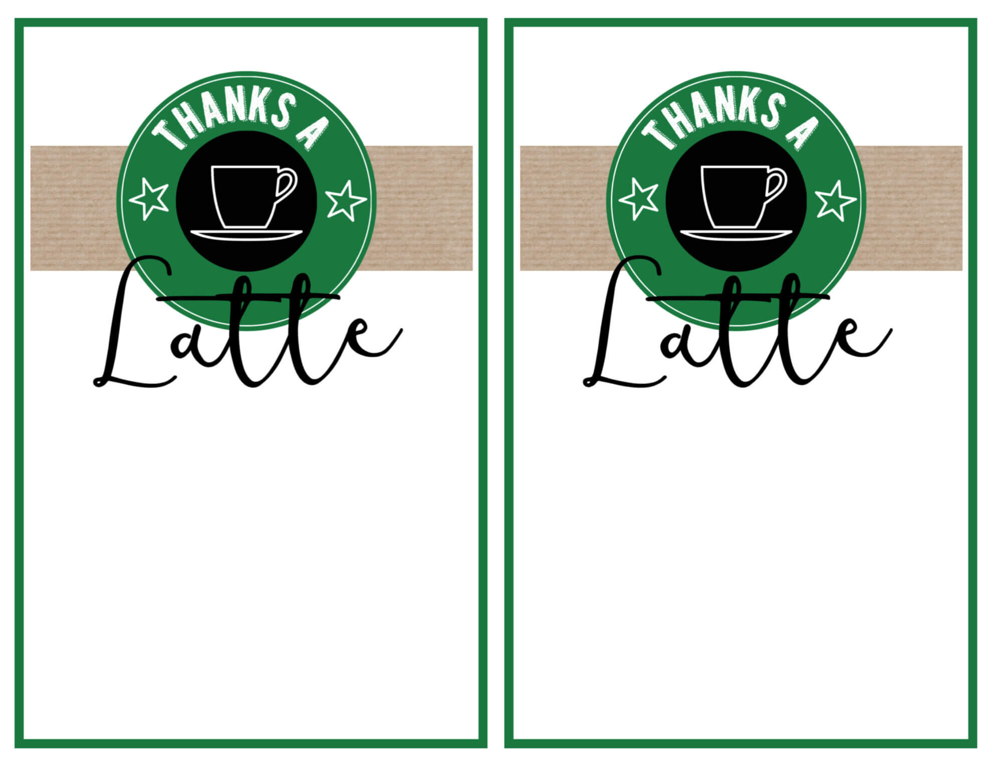 Starbucks Teacher Thank You Printable – Paper Trail Design Pertaining To Thanks A Latte Card Template