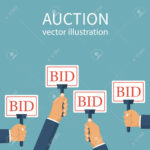 Stock Illustration In Auction Bid Cards Template